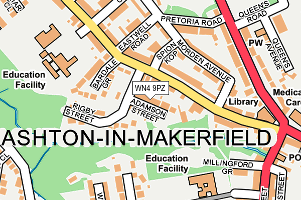 WN4 9PZ map - OS OpenMap – Local (Ordnance Survey)