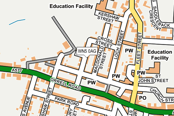 WN5 0AG map - OS OpenMap – Local (Ordnance Survey)