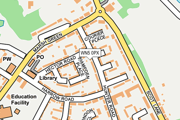 WN5 0PX map - OS OpenMap – Local (Ordnance Survey) WN5 0PX map - OS OpenMap – Local (Ordnance Survey)