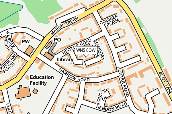 WN5 0QW map - OS OpenMap – Local (Ordnance Survey)
