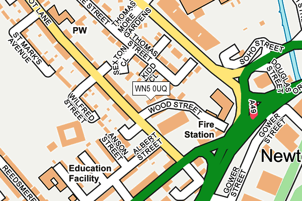 WN5 0UQ map - OS OpenMap – Local (Ordnance Survey) WN5 0UQ map - OS OpenMap – Local (Ordnance Survey)
