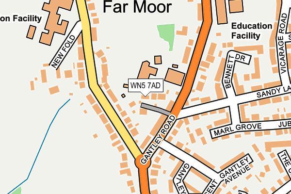 WN5 7AD map - OS OpenMap – Local (Ordnance Survey) WN5 7AD map - OS OpenMap – Local (Ordnance Survey)