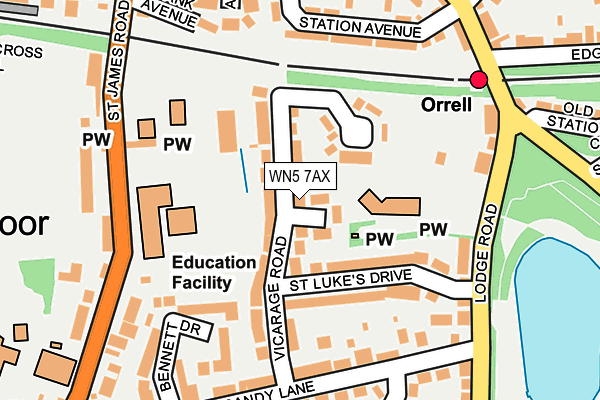 WN5 7AX map - OS OpenMap – Local (Ordnance Survey) WN5 7AX map - OS OpenMap – Local (Ordnance Survey)