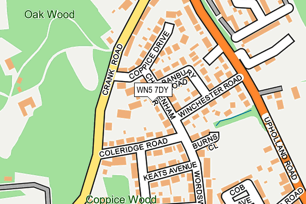 WN5 7DY map - OS OpenMap – Local (Ordnance Survey) WN5 7DY map - OS OpenMap – Local (Ordnance Survey)