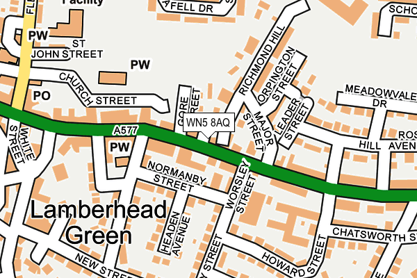 WN5 8AQ map - OS OpenMap – Local (Ordnance Survey)