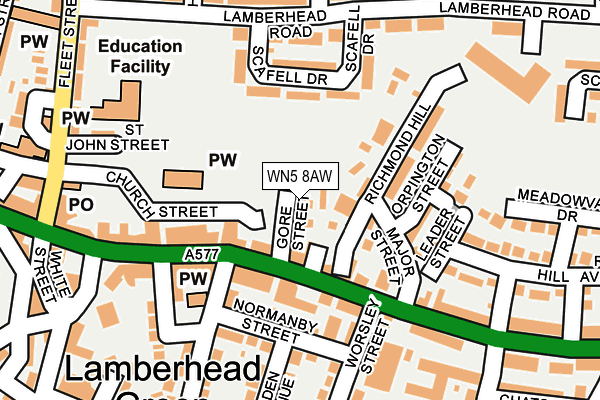 WN5 8AW map - OS OpenMap – Local (Ordnance Survey) WN5 8AW map - OS OpenMap – Local (Ordnance Survey)