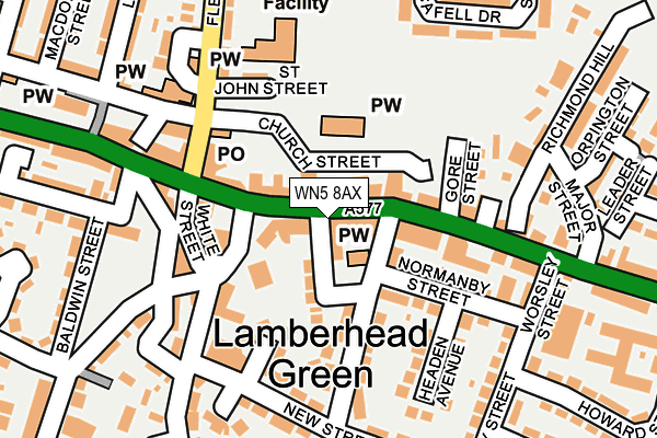 WN5 8AX map - OS OpenMap – Local (Ordnance Survey)