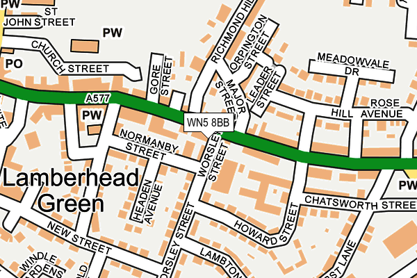 WN5 8BB map - OS OpenMap – Local (Ordnance Survey) WN5 8BB map - OS OpenMap – Local (Ordnance Survey)