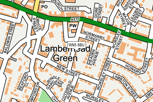 WN5 8BU map - OS OpenMap – Local (Ordnance Survey) WN5 8BU map - OS OpenMap – Local (Ordnance Survey)