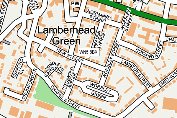 WN5 8BX map - OS OpenMap – Local (Ordnance Survey) WN5 8BX map - OS OpenMap – Local (Ordnance Survey)