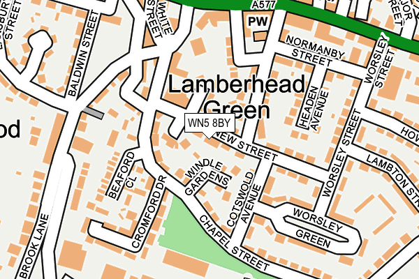 WN5 8BY map - OS OpenMap – Local (Ordnance Survey) WN5 8BY map - OS OpenMap – Local (Ordnance Survey)