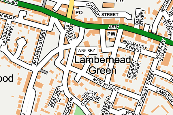WN5 8BZ map - OS OpenMap – Local (Ordnance Survey) WN5 8BZ map - OS OpenMap – Local (Ordnance Survey)