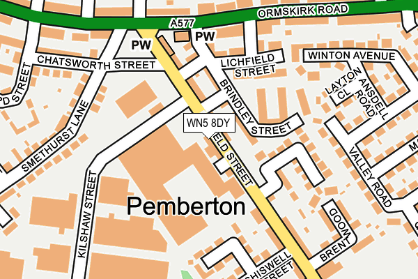 WN5 8DY map - OS OpenMap – Local (Ordnance Survey) WN5 8DY map - OS OpenMap – Local (Ordnance Survey)