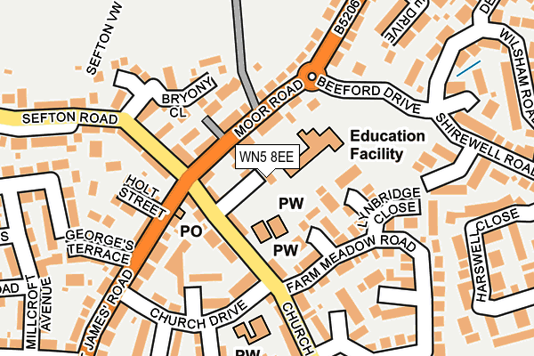 WN5 8EE map - OS OpenMap – Local (Ordnance Survey) WN5 8EE map - OS OpenMap – Local (Ordnance Survey)