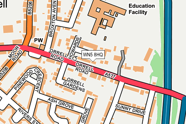 WN5 8HQ map - OS OpenMap – Local (Ordnance Survey) WN5 8HQ map - OS OpenMap – Local (Ordnance Survey)