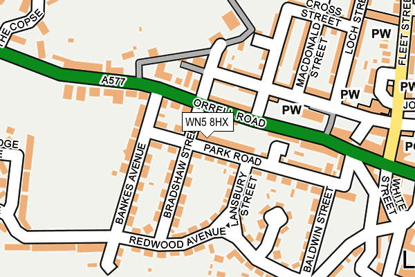 WN5 8HX map - OS OpenMap – Local (Ordnance Survey) WN5 8HX map - OS OpenMap – Local (Ordnance Survey)