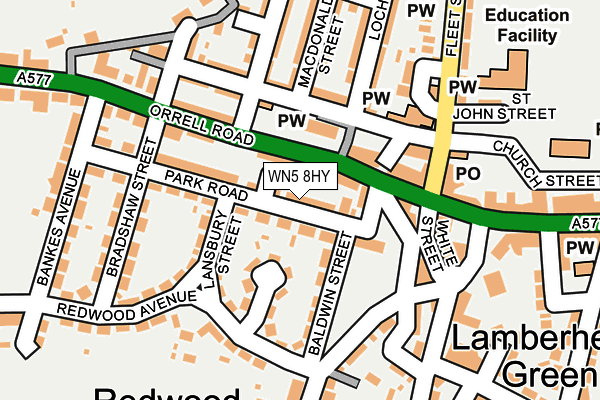 WN5 8HY map - OS OpenMap – Local (Ordnance Survey)