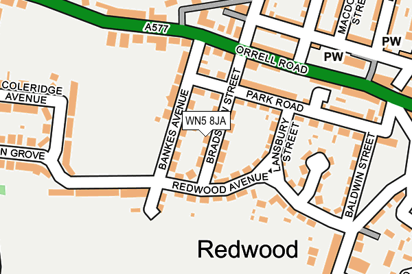 WN5 8JA map - OS OpenMap – Local (Ordnance Survey) WN5 8JA map - OS OpenMap – Local (Ordnance Survey)