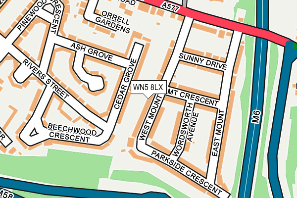 WN5 8LX map - OS OpenMap – Local (Ordnance Survey) WN5 8LX map - OS OpenMap – Local (Ordnance Survey)