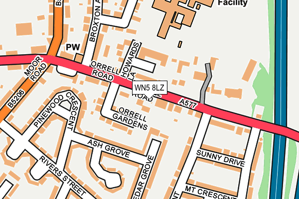 WN5 8LZ map - OS OpenMap – Local (Ordnance Survey) WN5 8LZ map - OS OpenMap – Local (Ordnance Survey)
