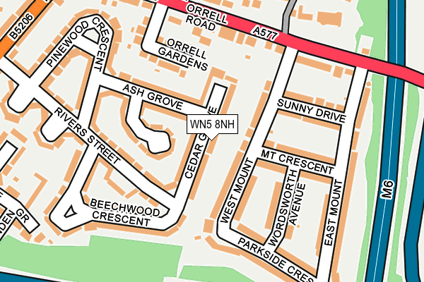 WN5 8NH map - OS OpenMap – Local (Ordnance Survey) WN5 8NH map - OS OpenMap – Local (Ordnance Survey)