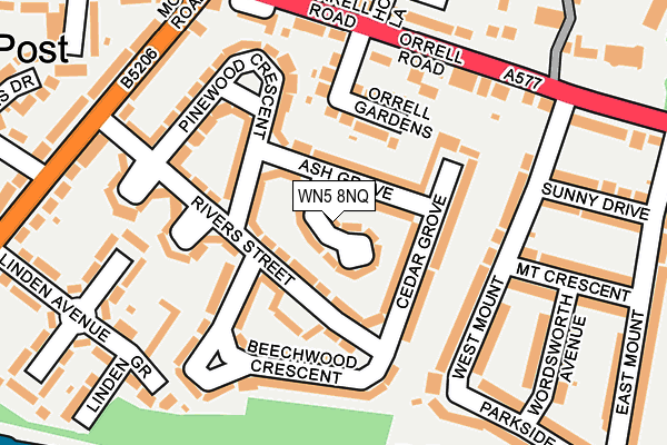 WN5 8NQ map - OS OpenMap – Local (Ordnance Survey) WN5 8NQ map - OS OpenMap – Local (Ordnance Survey)
