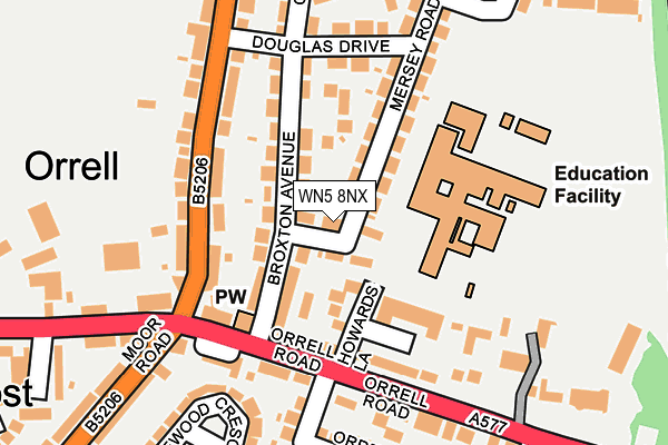 WN5 8NX map - OS OpenMap – Local (Ordnance Survey) WN5 8NX map - OS OpenMap – Local (Ordnance Survey)