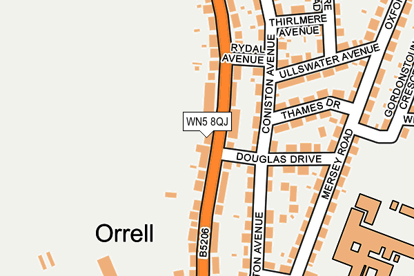WN5 8QJ map - OS OpenMap – Local (Ordnance Survey) WN5 8QJ map - OS OpenMap – Local (Ordnance Survey)