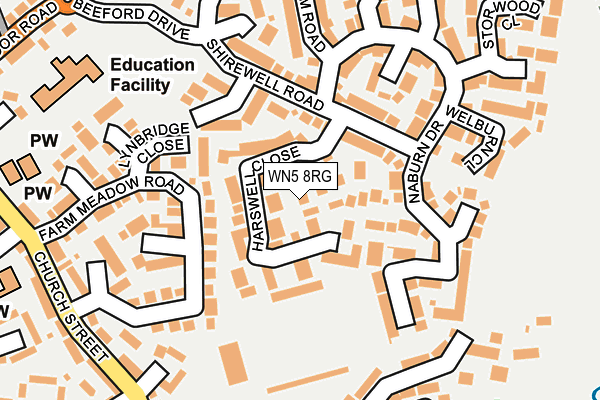 WN5 8RG map - OS OpenMap – Local (Ordnance Survey) WN5 8RG map - OS OpenMap – Local (Ordnance Survey)