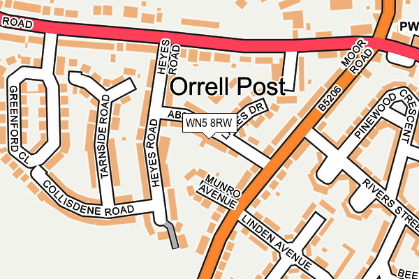 WN5 8RW map - OS OpenMap – Local (Ordnance Survey) WN5 8RW map - OS OpenMap – Local (Ordnance Survey)