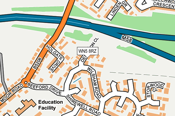 WN5 8RZ map - OS OpenMap – Local (Ordnance Survey) WN5 8RZ map - OS OpenMap – Local (Ordnance Survey)