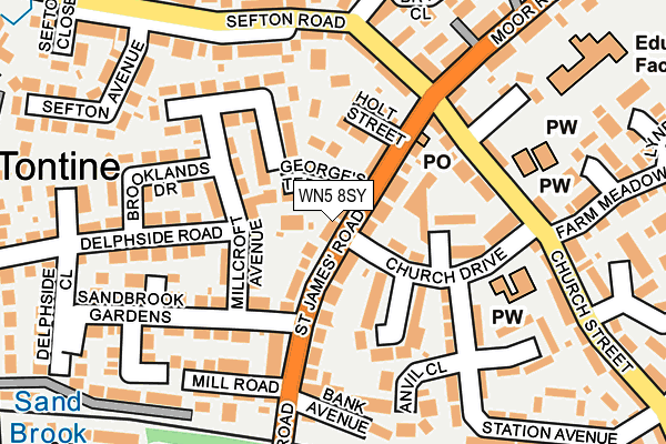 WN5 8SY map - OS OpenMap – Local (Ordnance Survey) WN5 8SY map - OS OpenMap – Local (Ordnance Survey)