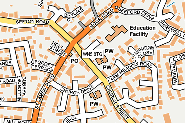 WN5 8TG map - OS OpenMap – Local (Ordnance Survey) WN5 8TG map - OS OpenMap – Local (Ordnance Survey)