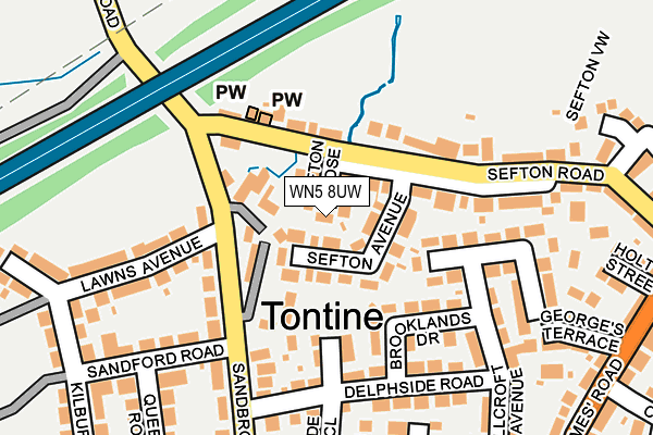 WN5 8UW map - OS OpenMap – Local (Ordnance Survey)