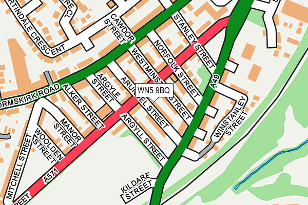 WN5 9BQ map - OS OpenMap – Local (Ordnance Survey)
