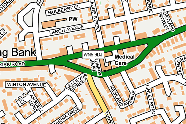 WN5 9DJ map - OS OpenMap – Local (Ordnance Survey)