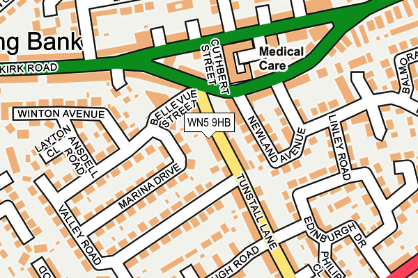WN5 9HB map - OS OpenMap – Local (Ordnance Survey)