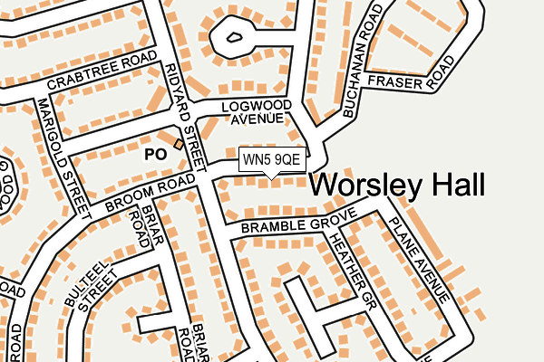 WN5 9QE map - OS OpenMap – Local (Ordnance Survey) WN5 9QE map - OS OpenMap – Local (Ordnance Survey)