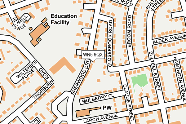 WN5 9QX map - OS OpenMap – Local (Ordnance Survey) WN5 9QX map - OS OpenMap – Local (Ordnance Survey)