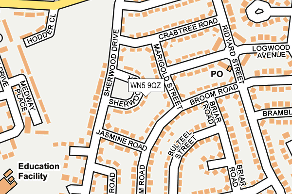 WN5 9QZ map - OS OpenMap – Local (Ordnance Survey) WN5 9QZ map - OS OpenMap – Local (Ordnance Survey)