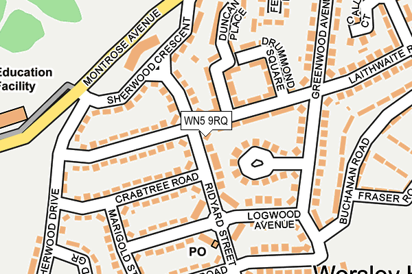 WN5 9RQ map - OS OpenMap – Local (Ordnance Survey) WN5 9RQ map - OS OpenMap – Local (Ordnance Survey)