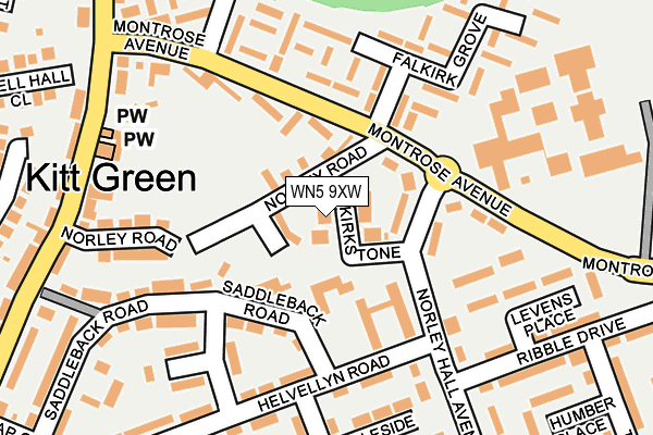WN5 9XW map - OS OpenMap – Local (Ordnance Survey) WN5 9XW map - OS OpenMap – Local (Ordnance Survey)