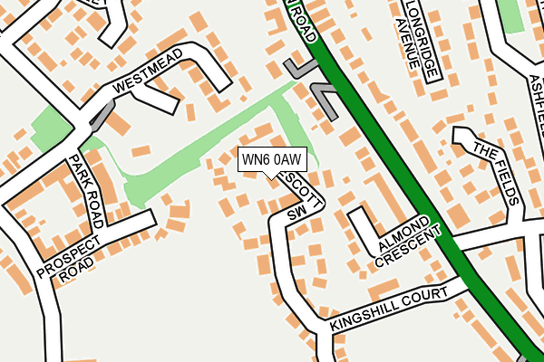 WN6 0AW map - OS OpenMap – Local (Ordnance Survey)