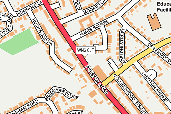 WN6 0JF map - OS OpenMap – Local (Ordnance Survey) WN6 0JF map - OS OpenMap – Local (Ordnance Survey)