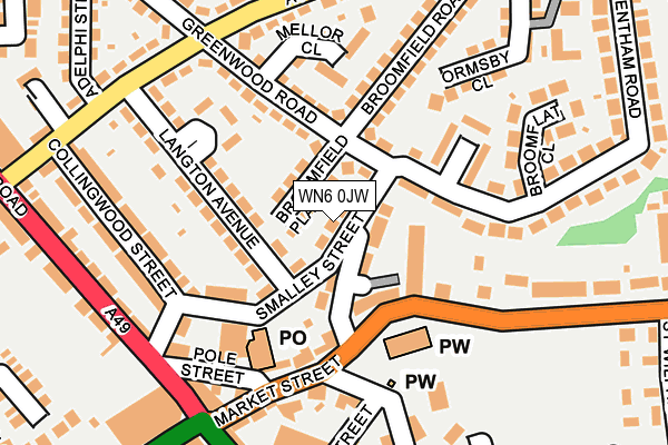 WN6 0JW map - OS OpenMap – Local (Ordnance Survey) WN6 0JW map - OS OpenMap – Local (Ordnance Survey)