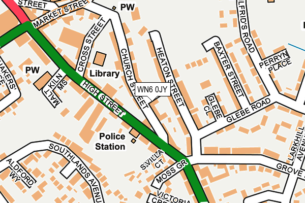 WN6 0JY map - OS OpenMap – Local (Ordnance Survey)