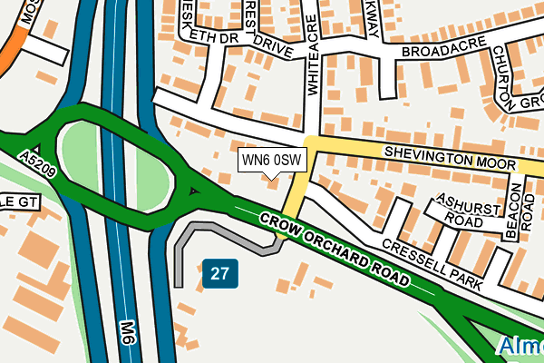 WN6 0SW map - OS OpenMap – Local (Ordnance Survey)