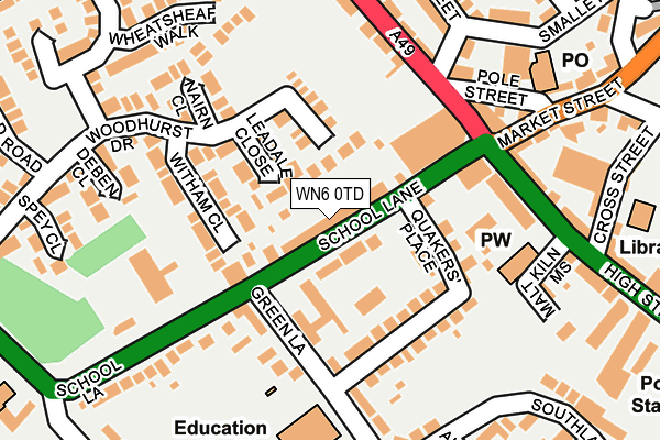 WN6 0TD map - OS OpenMap – Local (Ordnance Survey)