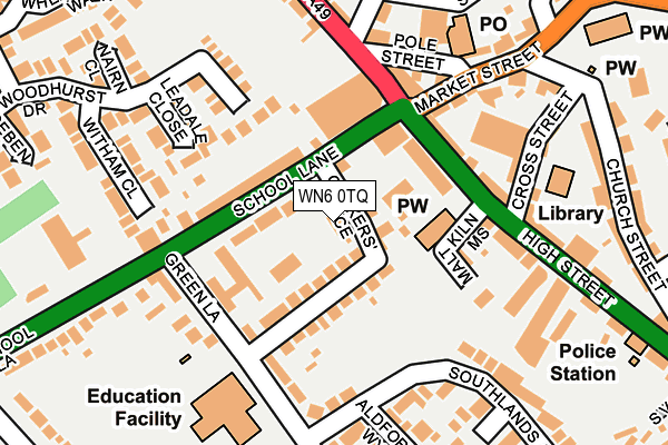 WN6 0TQ map - OS OpenMap – Local (Ordnance Survey)