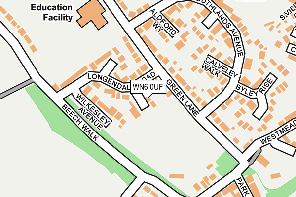 WN6 0UF map - OS OpenMap – Local (Ordnance Survey)